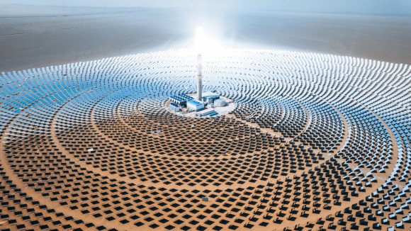 Drone point of view of solar and thermal panels