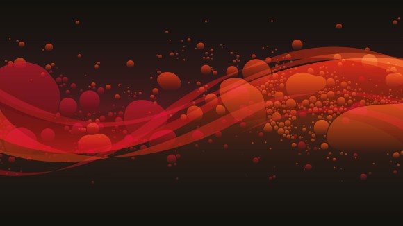 Colorful red wave background - stock illustration
