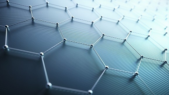 closeup of graphene with honeycomb layers