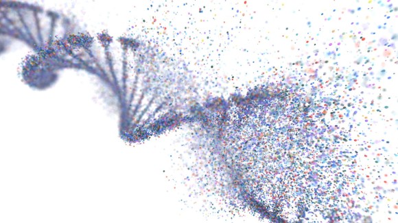 Colorful DNA molecule.