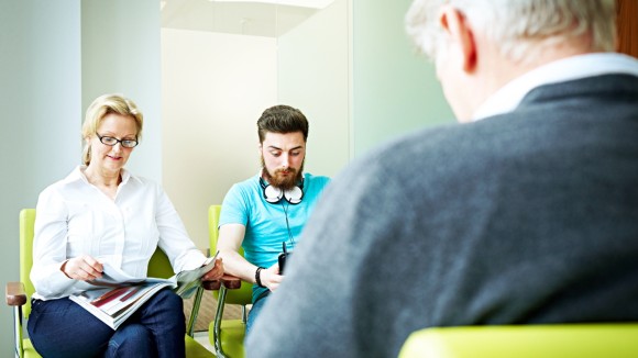 Patients in a waiting room