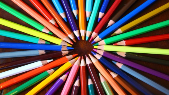 Pencils of different colours standing for diversity