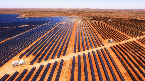 Solar panel elements at Broken Hill Solar Plant in New South Wales, Australia.