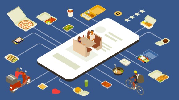 Meal delivery app illustration
