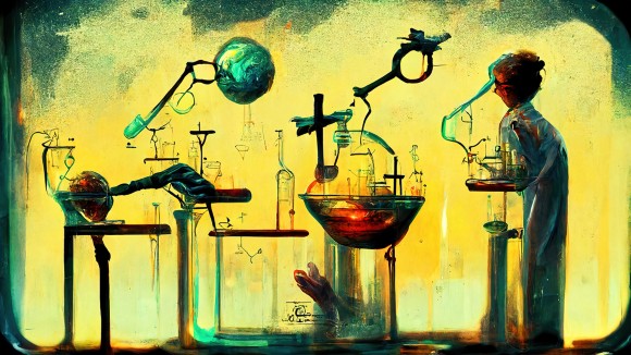 A scientist performing complex experiments