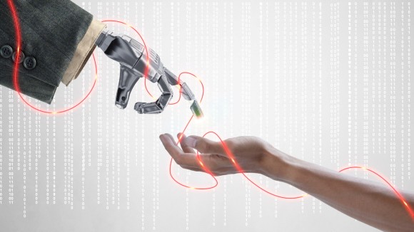 robot shake hands with human