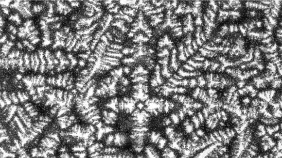 Close-up of the structure of a high-entropy alloy/ceramic