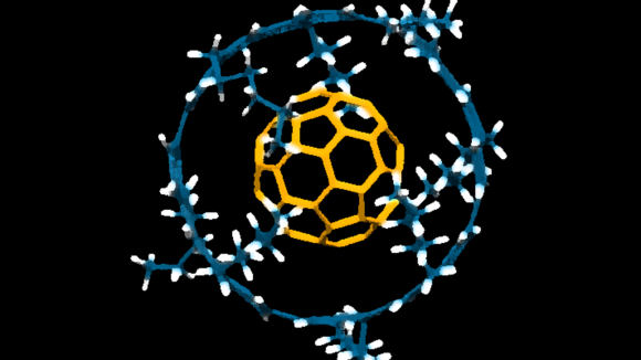 The figure displays an encapsulated fullerene.