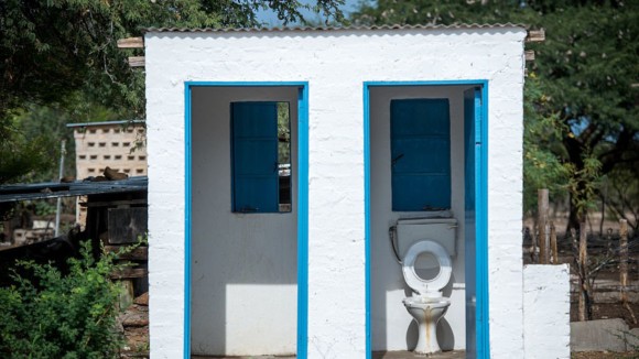 small outhouse on a farm in Africa