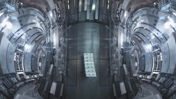 Inside a fusion reactor.
