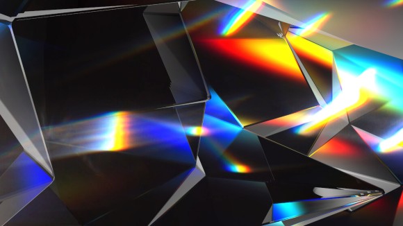 3d rendering abstract crystal isolated on black background