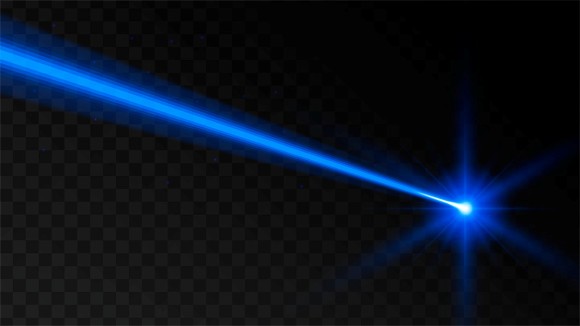 Laser beam blue light. Vector laser beam line ray glow effect energy