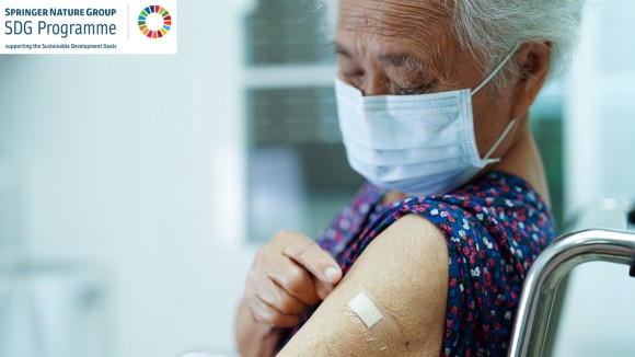 Elderly Asian woman post-receipt of covid vaccine booster