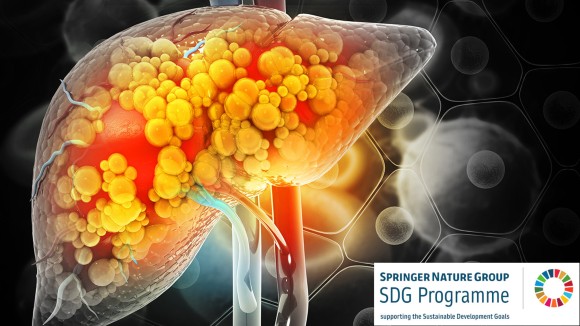 3D illustration of liver damage