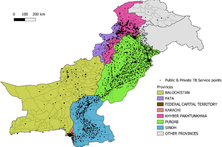 Evaluating tuberculosis service accessibility in Pakistan by analyzing population movement patterns from telecom mobility and survey data