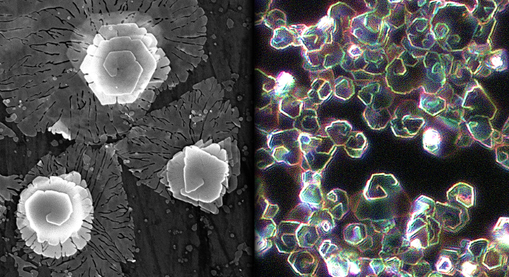 Microscopy images of spiral silver nanoparticles