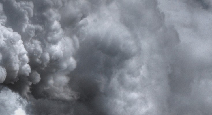 Plumes representing air pollution from food systems