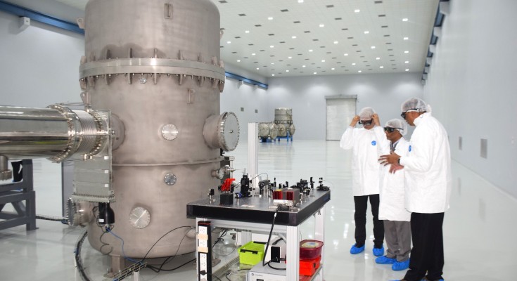 Scientists at the LIGO-India testing and training facility at RRCAT, Indore.