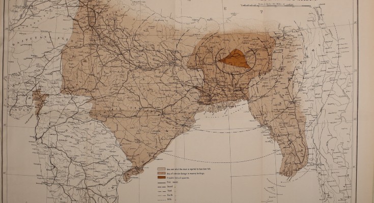 Assam earthquake map, 1897