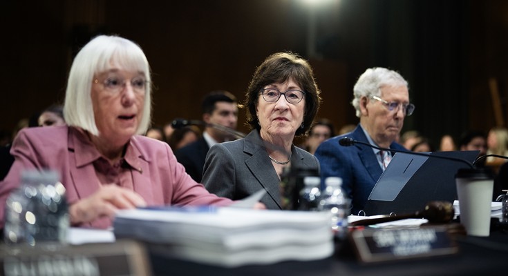 Attendees at a meeting of a US Senate appropriations committee