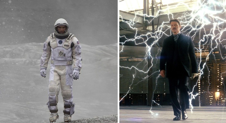Stills of Matthew McConaughey in Interstellar next to David Bowie in The Prestige