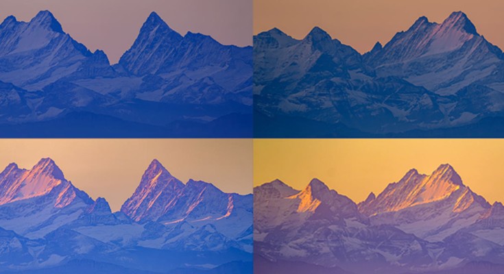 mountains in different colours