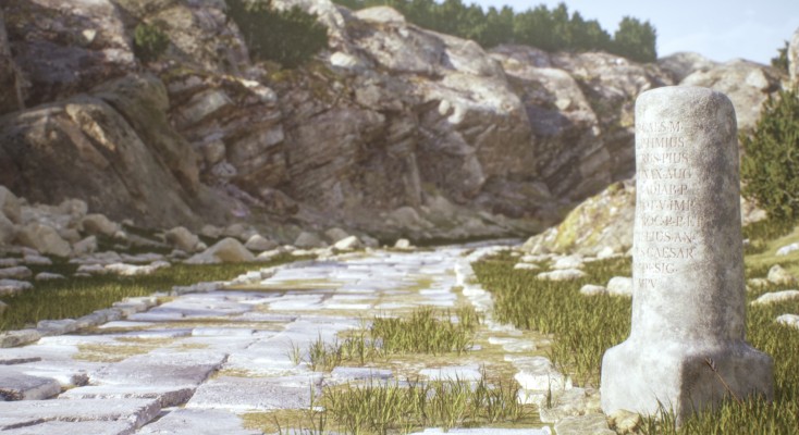Animation of a recently discovered milestone along a mountain road in the rough Cilicia area of Turkey.