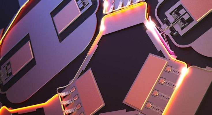 close up view of a MEMS-based integrated optical circuit