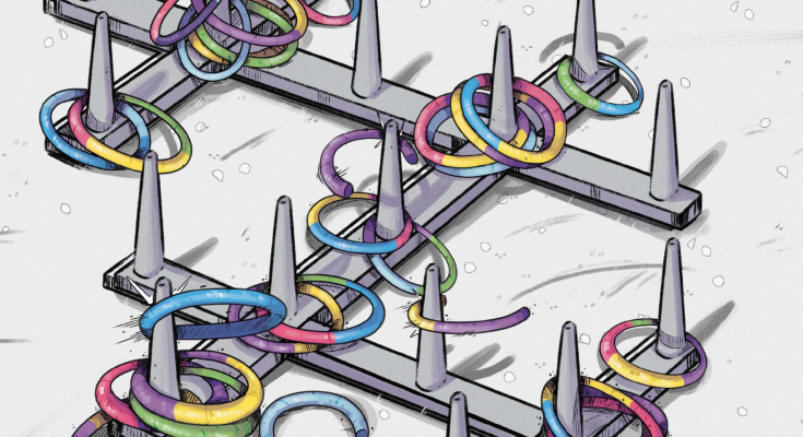 a game of ring toss illustrates circular RNAs