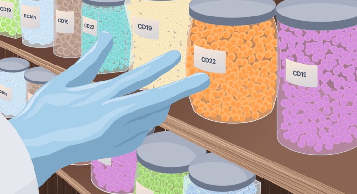 colourful jars with cells in them