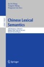 Chinese Lexical Semantics: 20th Workshop, CLSW 2019, Beijing