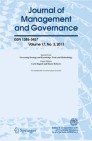 Front cover of Journal of Management and Governance