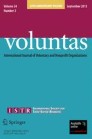 Front cover of VOLUNTAS: International Journal of Voluntary and Nonprofit Organizations