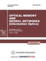 Front cover of Optical Memory and Neural Networks