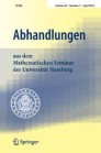 Front cover of Abhandlungen aus dem Mathematischen Seminar der Universität Hamburg