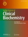 Front cover of Indian Journal of Clinical Biochemistry