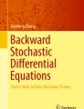Backward Stochastic Differential Equations and Related Control Problems ...