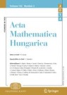 Front cover of Acta Mathematica Hungarica