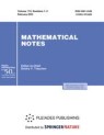Front cover of Mathematical Notes